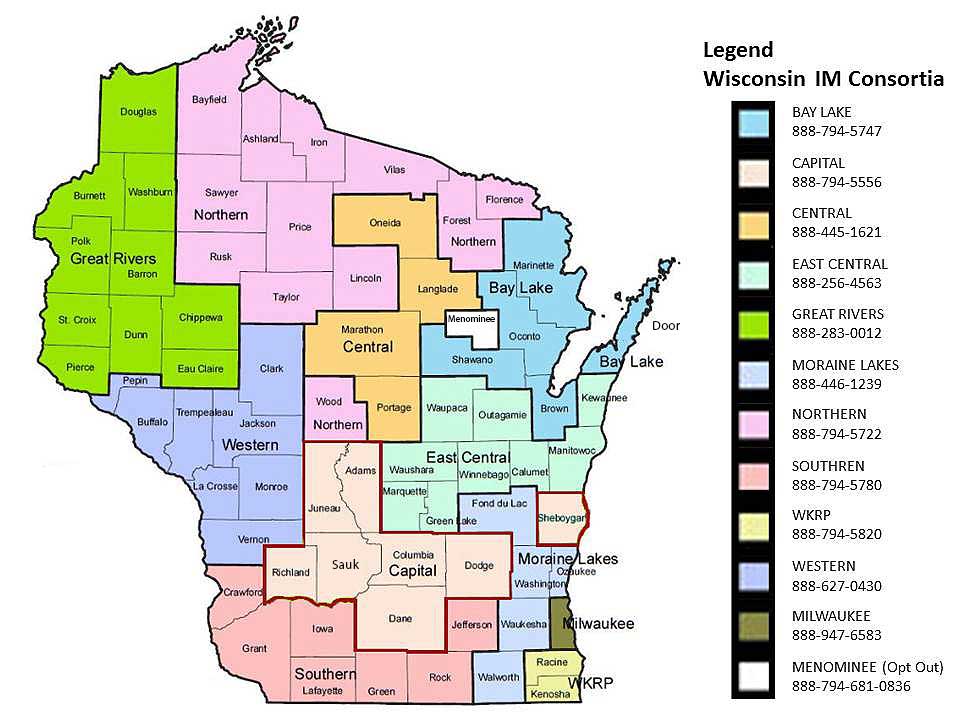 A map of Wisconsin Consortia